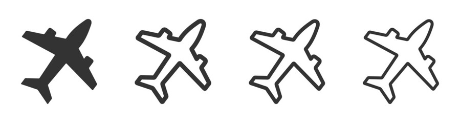  Airplane line and filled vector icons collection