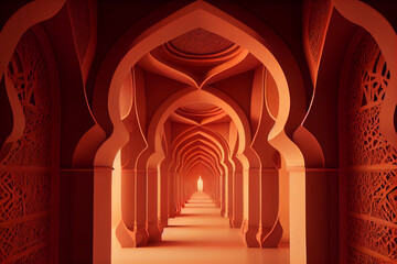 Orange sandy arabic morrocco style corridor background