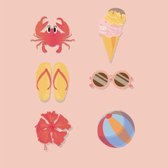 summer season in beach set