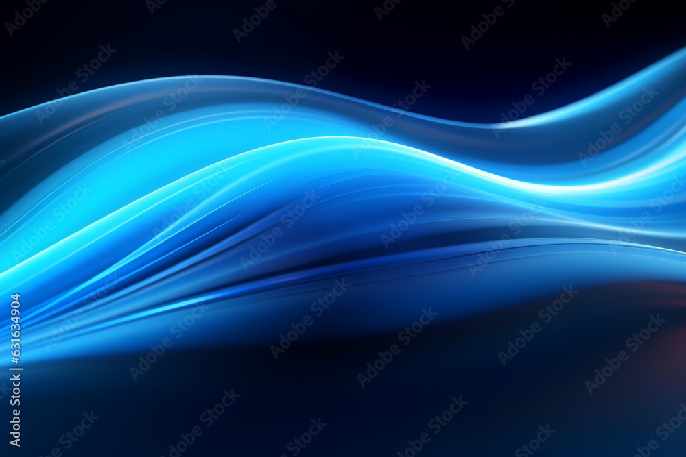 Wall mural abstract futuristic background with glowing neon moving high