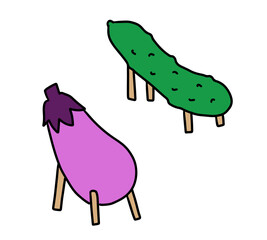 お盆のナスときゅうり