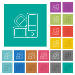 Color swatch outline square flat multi colored icons