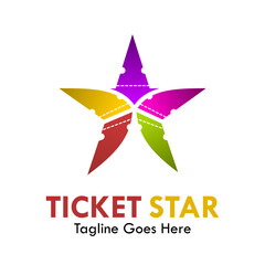 Ticket star design template illustration