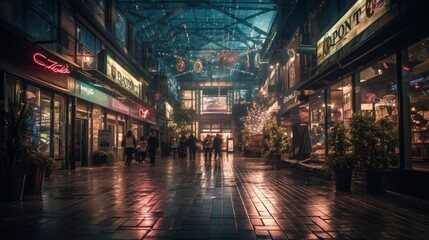 Fototapeta na wymiar Enchanting European Nightscapes: Captivating Street Scenes and Architectural Marvels Amidst Winter's Evening Glow in Historic Towns, generative AI