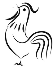 Plantilla gallo, silueta gallo , boceto gallo, gallo básico 