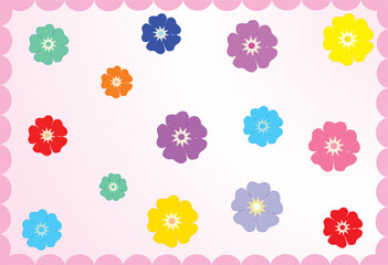 flowers and scalloped border
