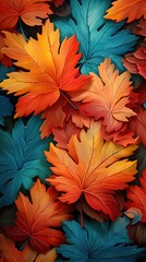 cluster of vibrant maple leaves
