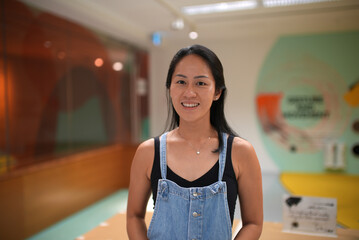 portrait of young asian woman smiling