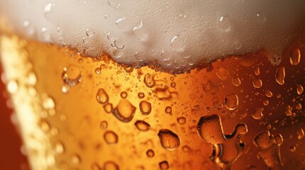 Close up of a frosty beer bottle with droplets on the glass. Generative AI