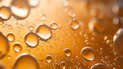 Fototapeta na wymiar Macro shot capturing close up of beer bubbles. Generative AI