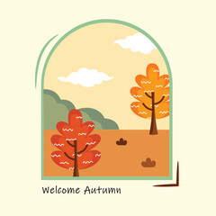 Autumn View Vector. Autumn Vibes Illustration