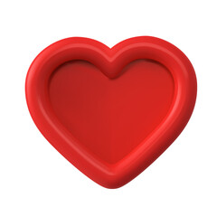 Vector 3d heart render isolated for valentine's day composition.