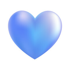 Vector blue heart isolated on white background.
