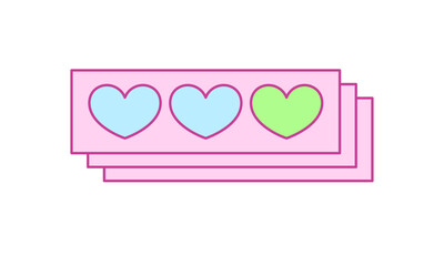 Vector pink love speech sticker border on a white background vector. Y2k style