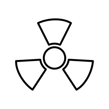 Radioactive symbol icon. Nuclear radiation warning sign. Atomic energy logo. isolated on white background.