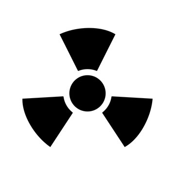 Radioactive symbol icon. Nuclear radiation warning sign. Atomic energy logo. isolated on white background.