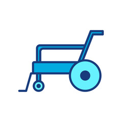 Wheel chair icon. Chair, wheel, pictogram, disability, disability, web, injury, medical concept. Vector illustration isolated on white background.
