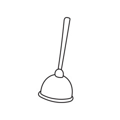 Hand drawn Kids drawing Cartoon Vector illustration plunger Isolated on White Background