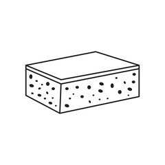 Hand drawn Kids drawing Cartoon Vector illustration sponge Isolated on White Background