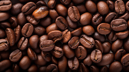 Obraz premium stack of coffee beans bursting with flavor