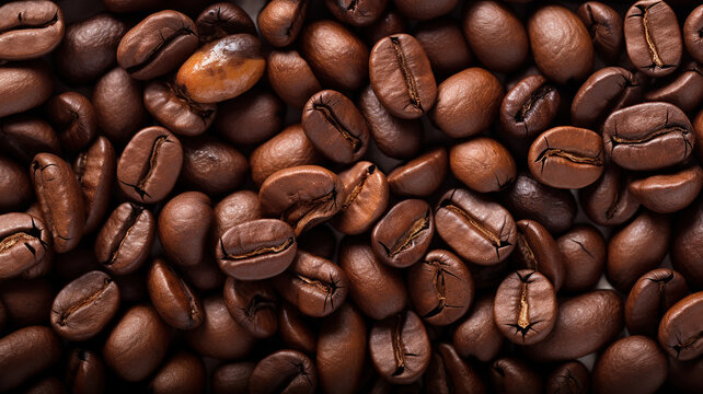 Stack Of Coffee Beans Bursting With Flavor