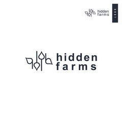 Farm logo vector design with reverse wheat leaf icon. Organic plant illustration, hidden farm logo. Perfect for health and logo elements.