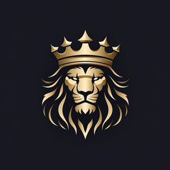 Simple logo Royal king lion crown symbols