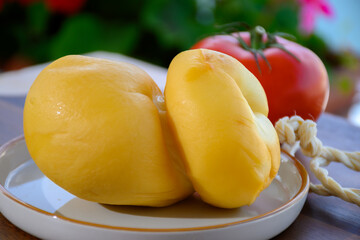Italian semi hard handmade smoked scamorza cheese, from cow milk from Apulia or Calabria regions...