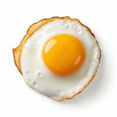 Fried Egg Isolated on White Background. Generative ai