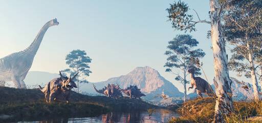 Dinosaurs moutain valley © allvision