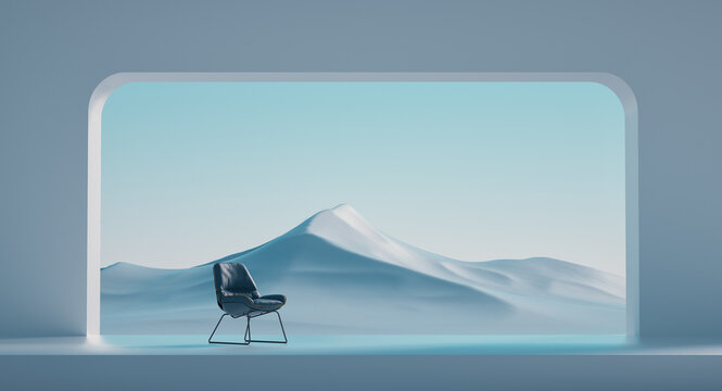 Blue landscape minimalism