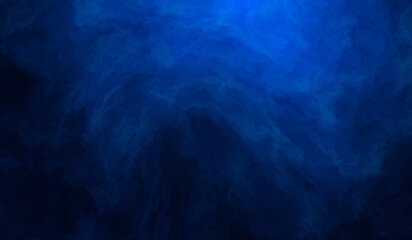 Fototapeta na wymiar Dark blue smoke clouds moving slowly on a blue background.