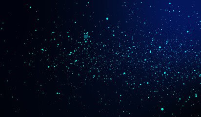 3D night sky Galaxy space particles on blue gradient background.