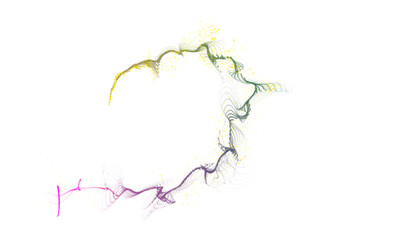 3D abstract digital technology multicolored particles wave