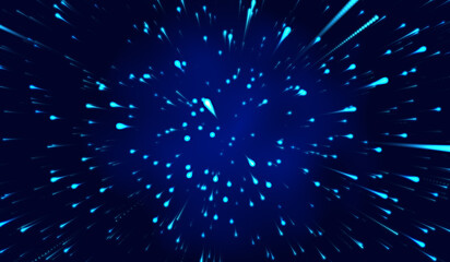 zoom blue speed line Anime on blue background for comic