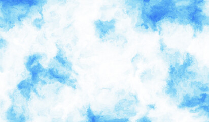 blue smoke clouds moving turbulent on a white background.