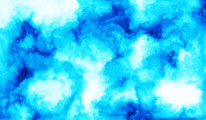 blue smoke clouds moving turbulent on a white background.