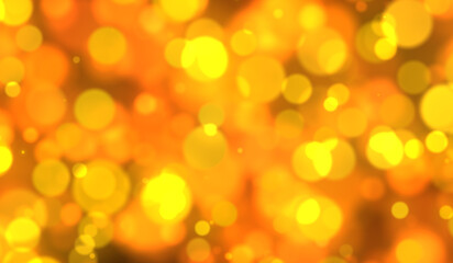 Abstract yellow-orange bright bokeh Space background Magic concept Light effect