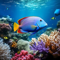Fototapeta na wymiar Tropical Splendor: Image of Colorful Fish in an Underwater Paradise