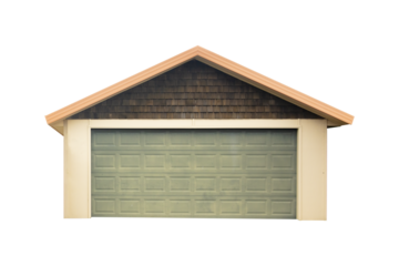 Cutout of an isolated  residential garage  with the transparent png