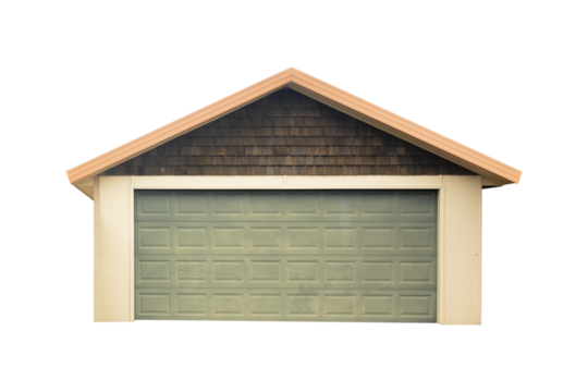 Cutout of an isolated  residential garage  with the transparent png