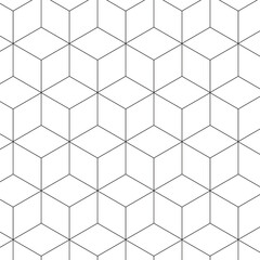 Smooth rows of diamonds. Contour drawing. Black outline on a white background. Seamless pattern. Background for paper, cover, fabric, interior decor.