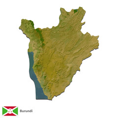 Burundi Topography Country Map Vector