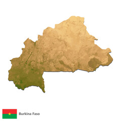 Burkina Faso Topography Country Map Vector