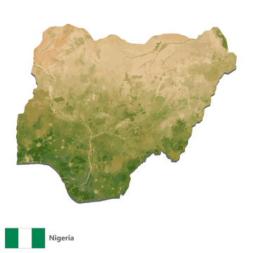 Nigeria Topography Country Map Vector