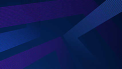 Abstract Background Dark Blue Glowing Geometric Lines - Futuristic Technology Concept