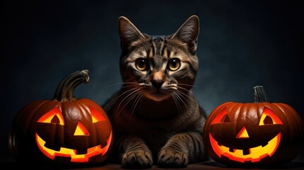 photo of a cat with glowing eyes to commemorate Halloween