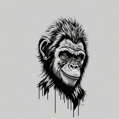 monkey, vector, illustration, white background