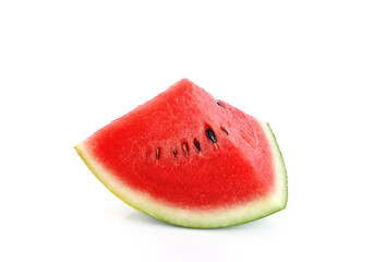 Slices of watermelon on white background