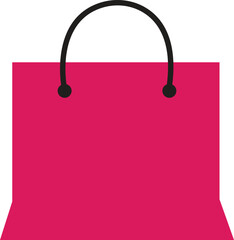 pink Shopping bag outline icon. linear style sign for mobile concept and web design. Paper bag simple icon. Symbol, logo. Pixel perfect graphics, isolated on white background.